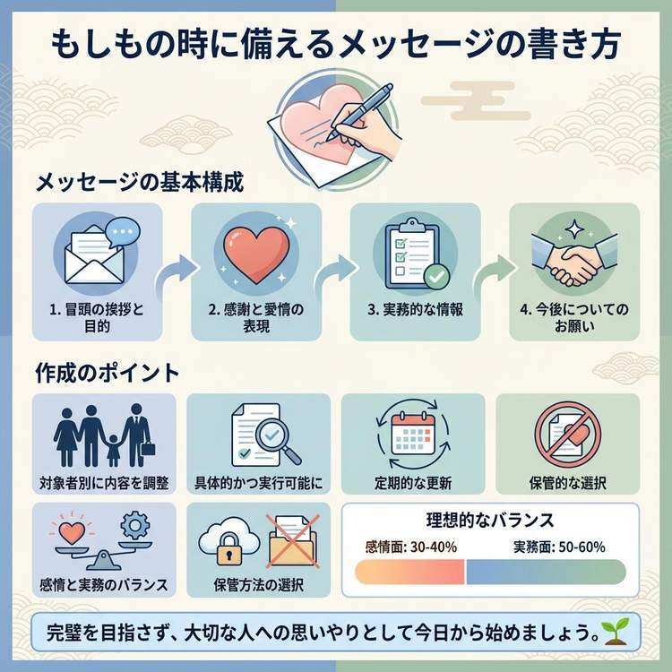 もしもの時のメッセージ作成のポイント