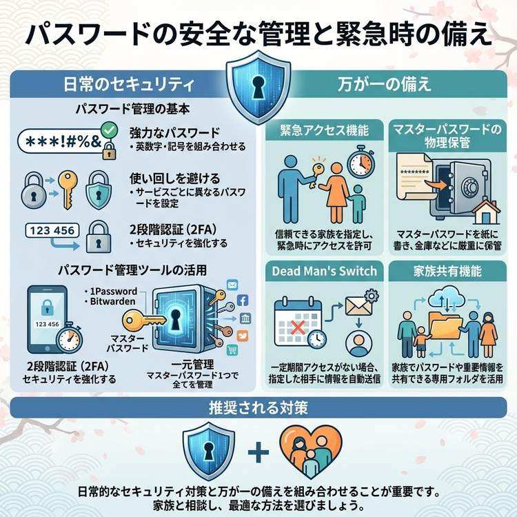 パスワード管理と緊急時の安全な共有方法