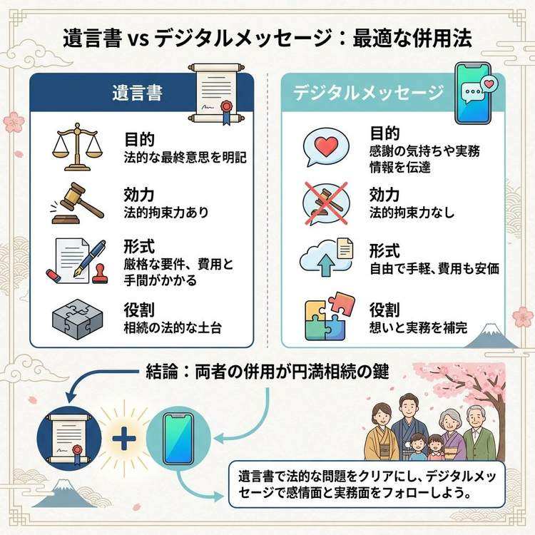 遺言とデジタルメッセージの違い