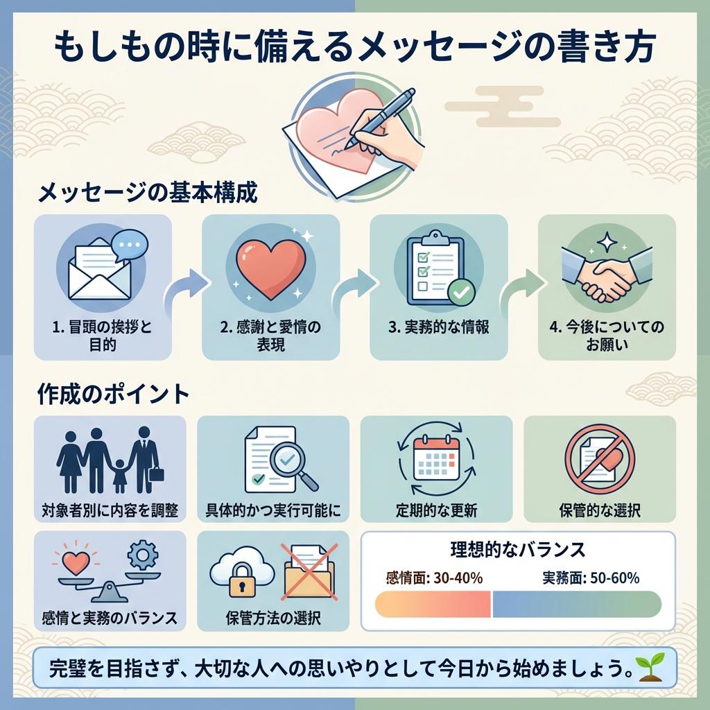 もしもの時のメッセージ作成のポイント