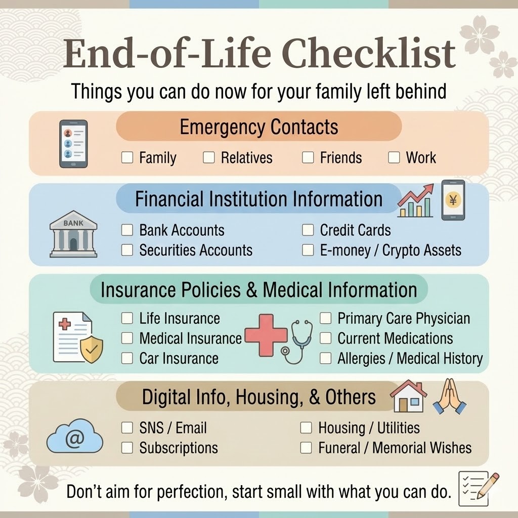 与家人分享的重要信息检查表