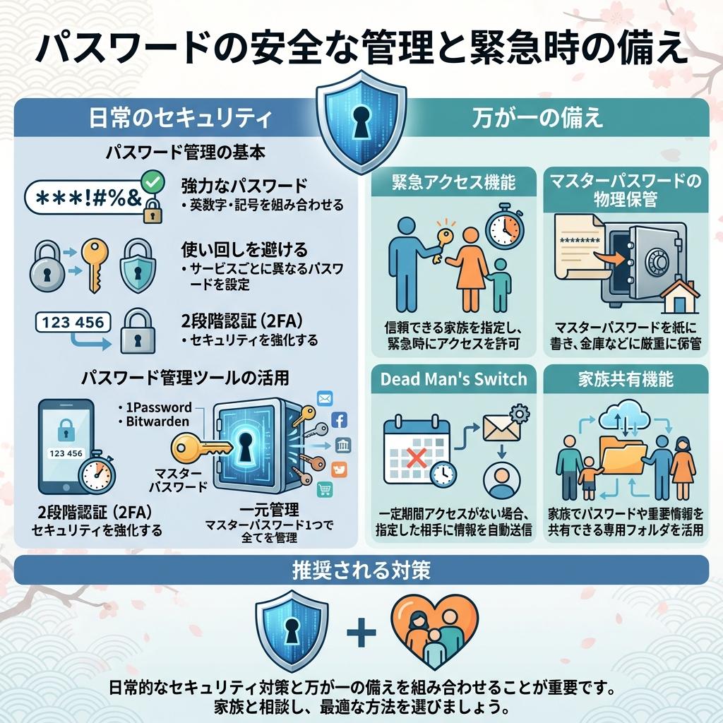 パスワード管理と緊急時の安全な共有方法