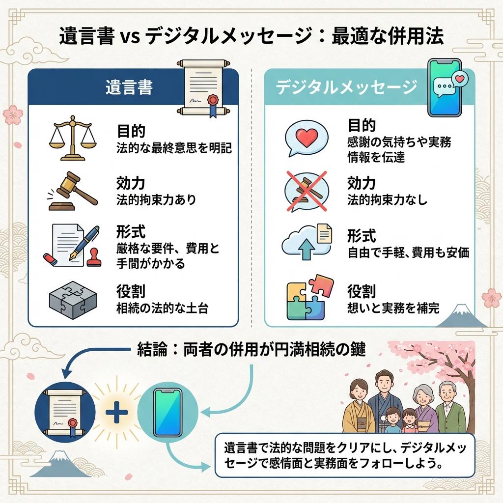 遺言とデジタルメッセージの違い